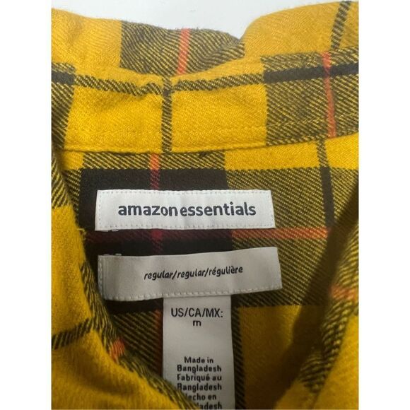 Amazon Essentials Men’s Cotton Plaid Shirt Long Sleeve Regular Fit Buttoned Sz M - Picture 4 of 11
